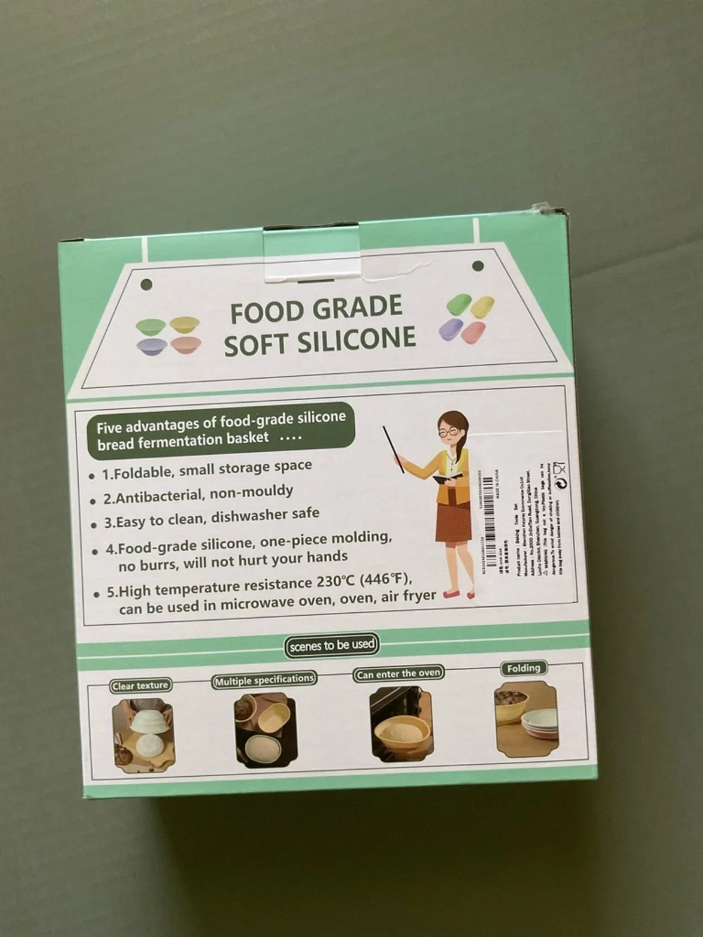 Foldable Bread Proofing Baskets - Mint‎ Green